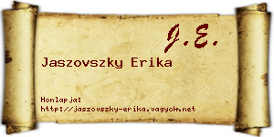 Jaszovszky Erika névjegykártya
